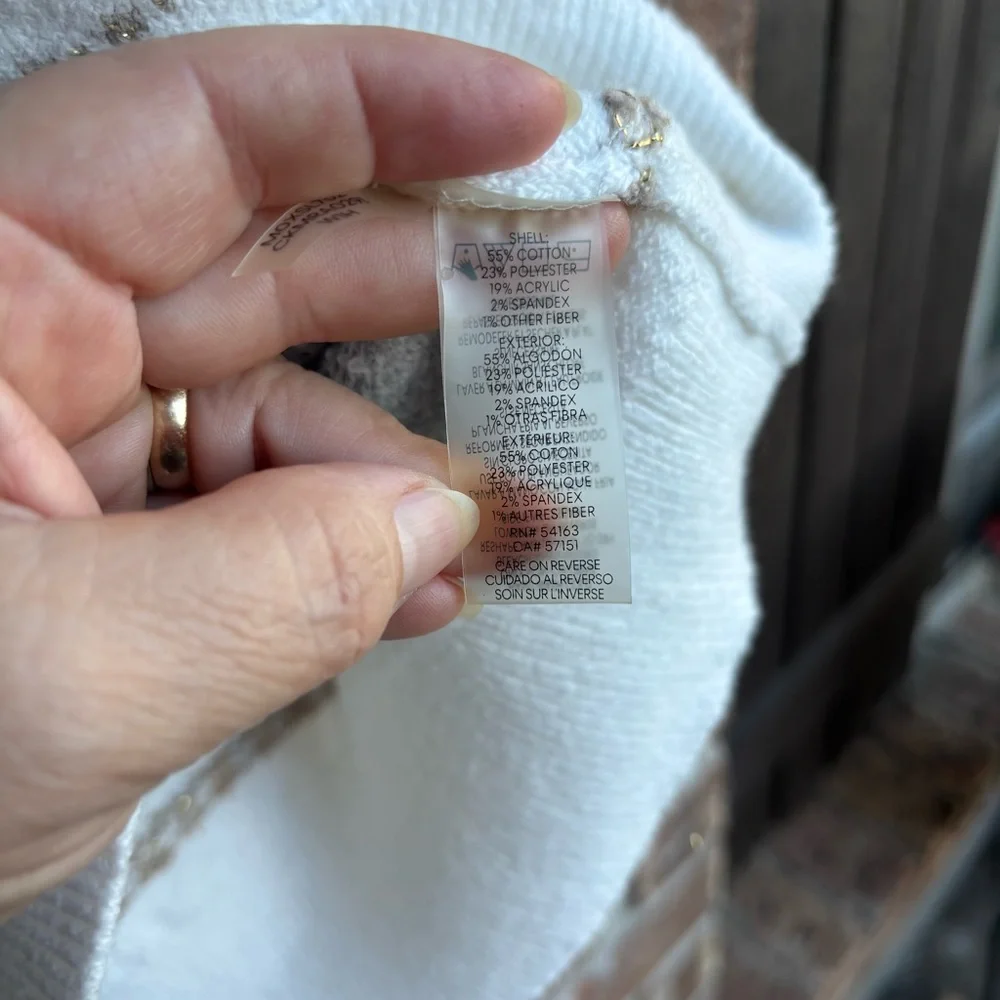 Calvin Klein White and Brown Patterned Sweater